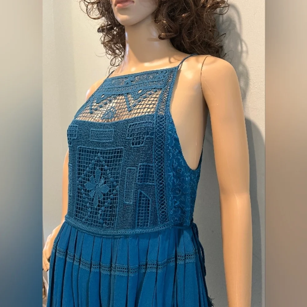 Free People Emily Dress in Dark Teal Size Small New With Tags‎